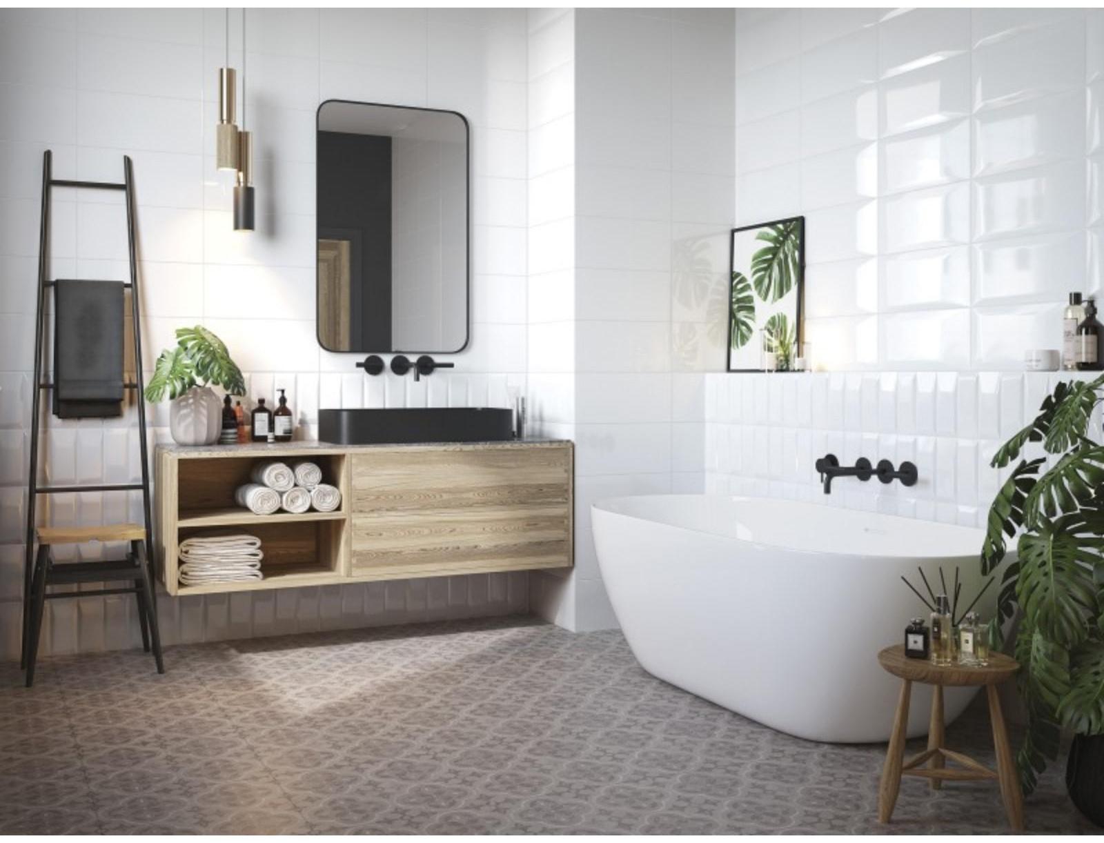 Плитка настенная Evolution белый рельеф 200x440 (в упаковке 1,05 кв.м)