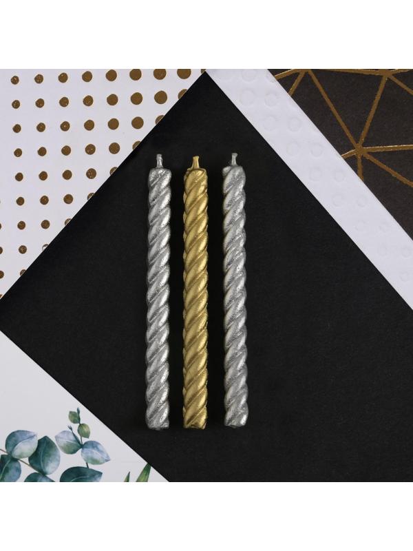 Набор свечей в торт, золотые и серебряные , 16 шт.