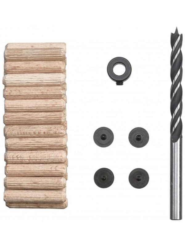 Набор шкантов KWB, 6х30 мм, сверло по дереву, маркеры, ограничитель, 25 шт.