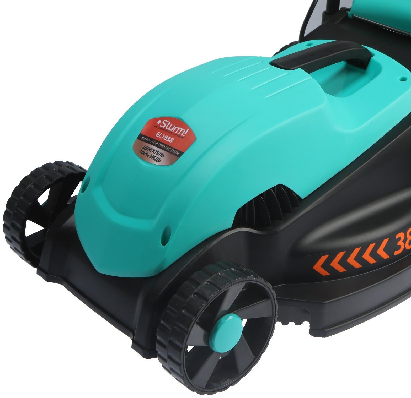 Газонокосилка электрическая Sturm EL1838, 1800 Вт, ширина 38 см, высота кошения 28-68 мм