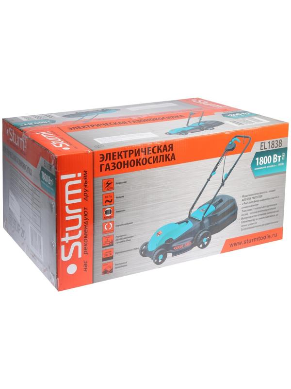 Газонокосилка электрическая Sturm EL1838, 1800 Вт, ширина 38 см, высота кошения 28-68 мм