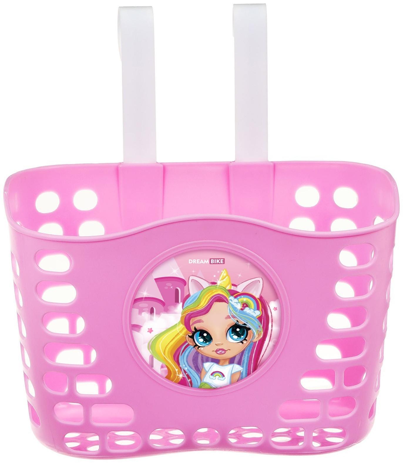 Корзинка детская на велосипед, цвет розовый