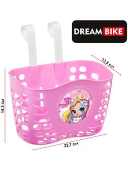 Корзинка детская на велосипед, цвет розовый
