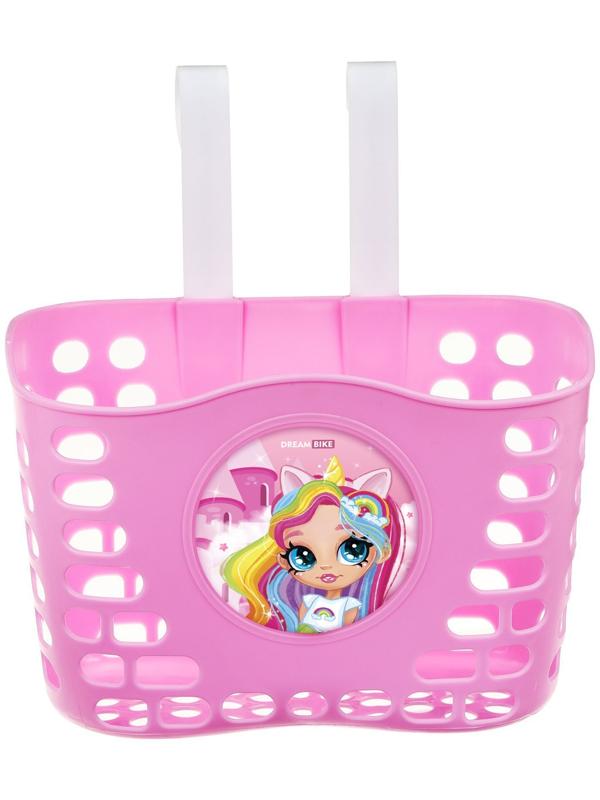 Корзинка детская на велосипед, цвет розовый