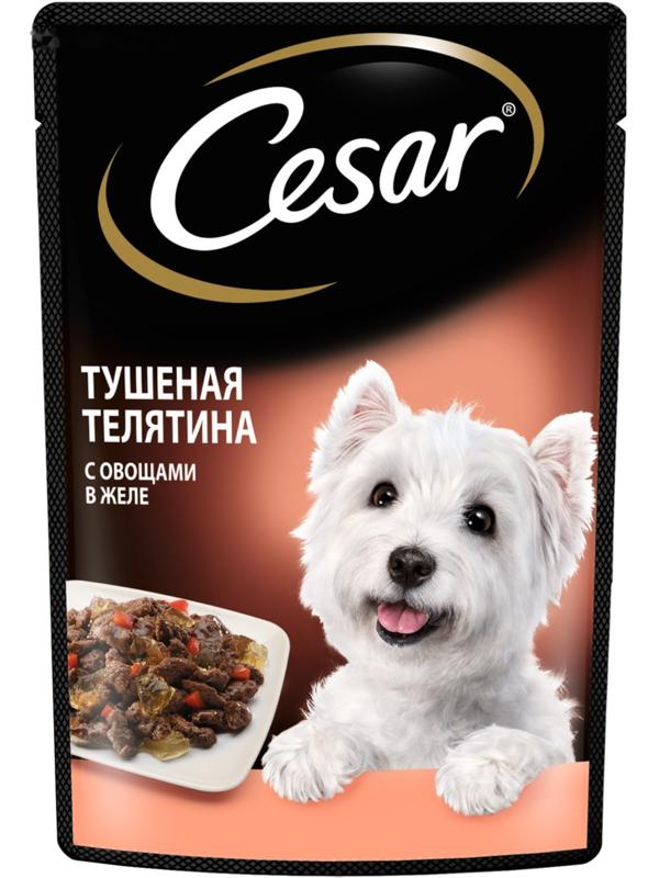 Влажный корм Cesar для собак, телятина/овощи, пауч,  85 г