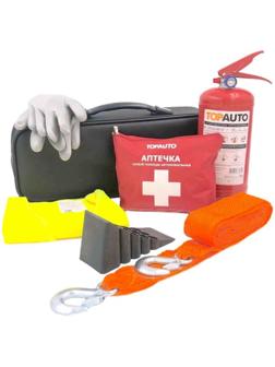 Набор автомобилиста EMERGENCY KIT 5 сумка, Аптечка,ОП-2, Знак Жилет, Трос 3,5т, перчатки