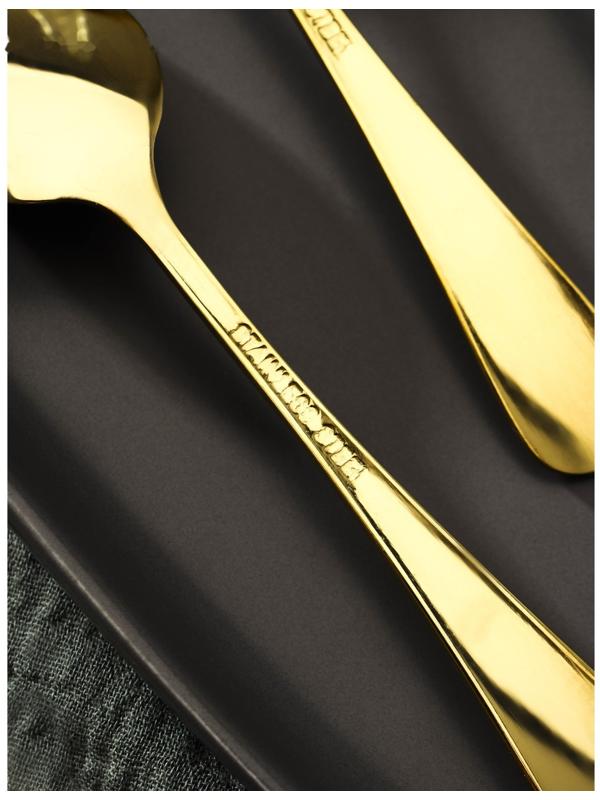 Набор ложек чайных Доляна «Голд», длина 13,5 см, 6 шт