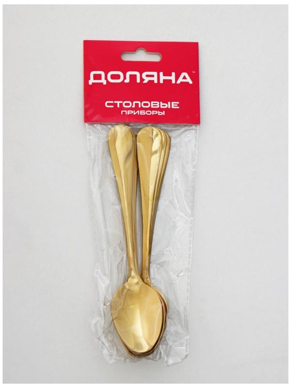 Набор ложек чайных Доляна «Голд», длина 13,5 см, 6 шт