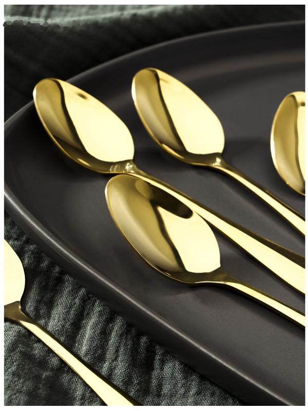 Набор ложек чайных Доляна «Голд», длина 13,5 см, 6 шт