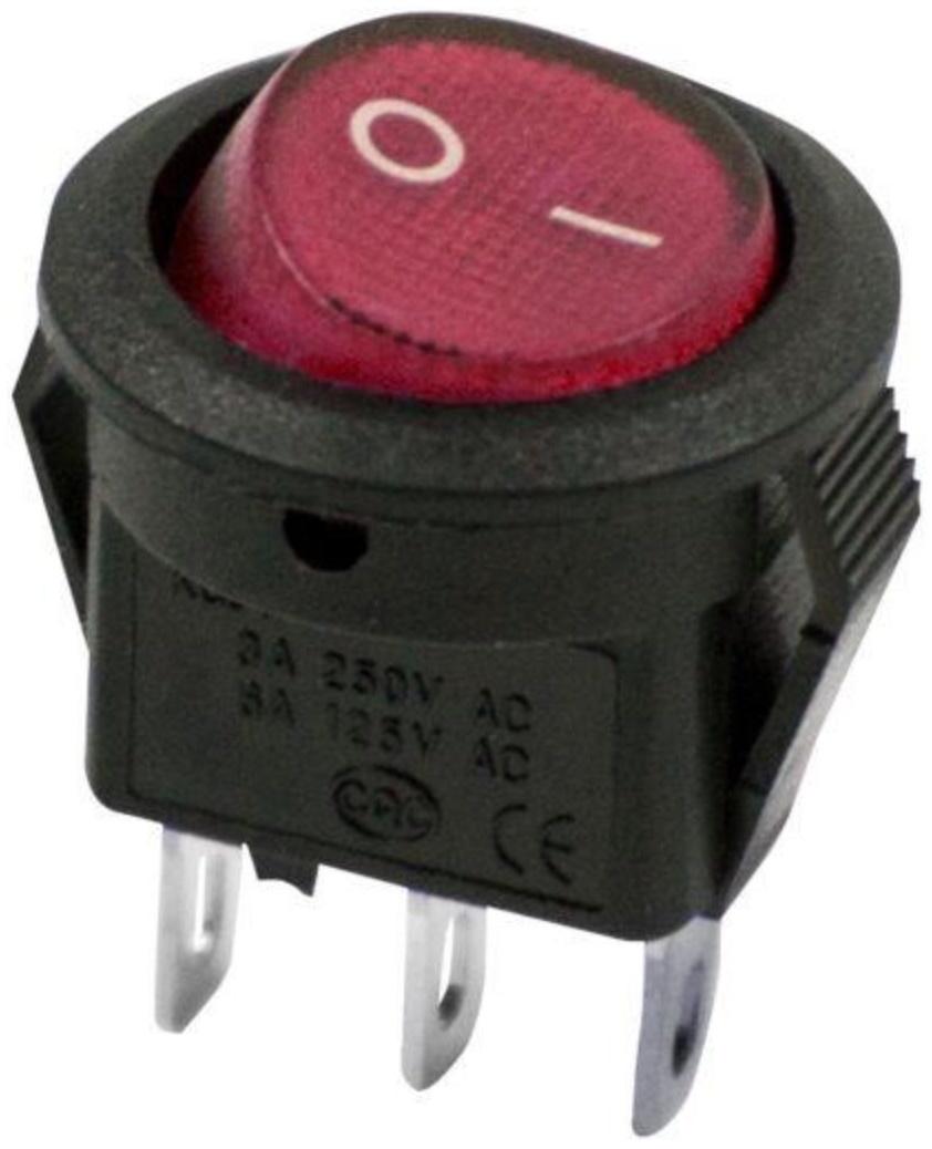 Клавишный выключатель Rexant 36-2511, 250 В, 3 А, ON-OFF, 2с, красный
