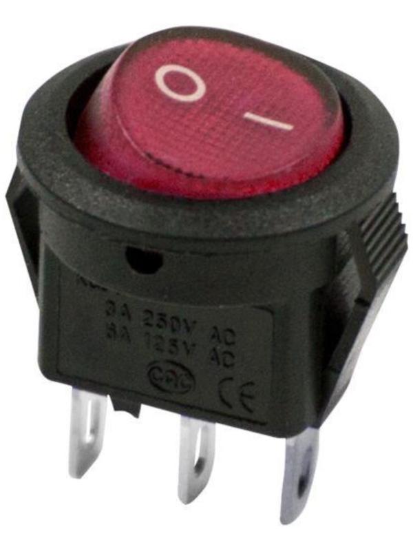 Клавишный выключатель Rexant 36-2511, 250 В, 3 А, ON-OFF, 2с, красный