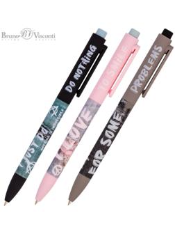 Ручка шариковая автоматическая FreshWrite FunClick. FunClick Jeans, узел 0.7 мм, синие пигментные чернила, корпус Soft Touch, МИКС