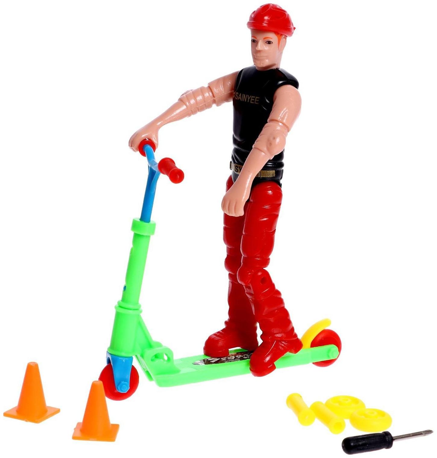 Пальчиковый самокат c фигуркой №SL-05426 МИКС   , в ПАКЕТЕ