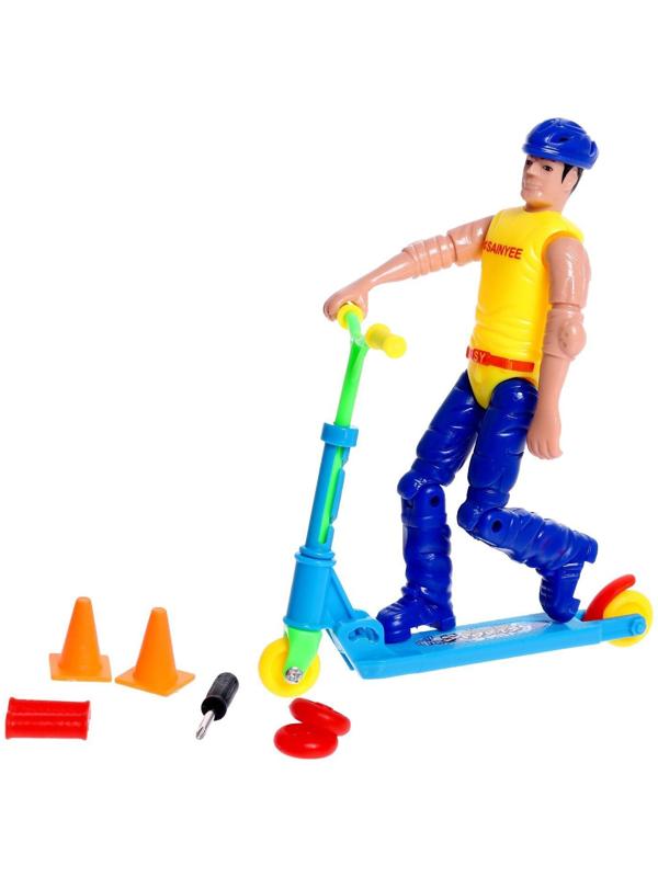 Пальчиковый самокат c фигуркой №SL-05426 МИКС   , в ПАКЕТЕ