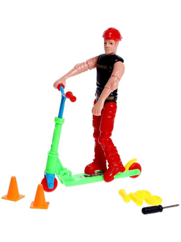 Пальчиковый самокат c фигуркой №SL-05426 МИКС   , в ПАКЕТЕ