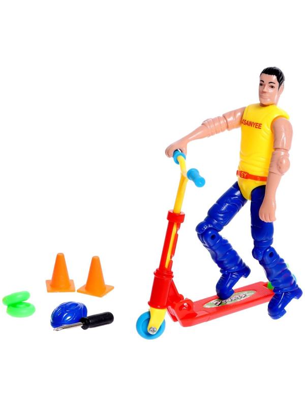 Пальчиковый самокат c фигуркой №SL-05426 МИКС   , в ПАКЕТЕ