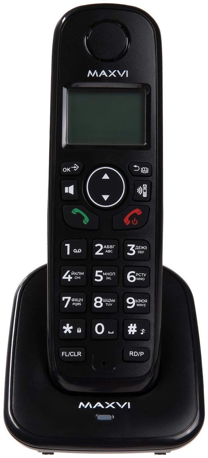 Радиотелефон DECT Maxvi GA-01, Caller ID, интерком, спикерофон, АОН, конференц-связь, черный