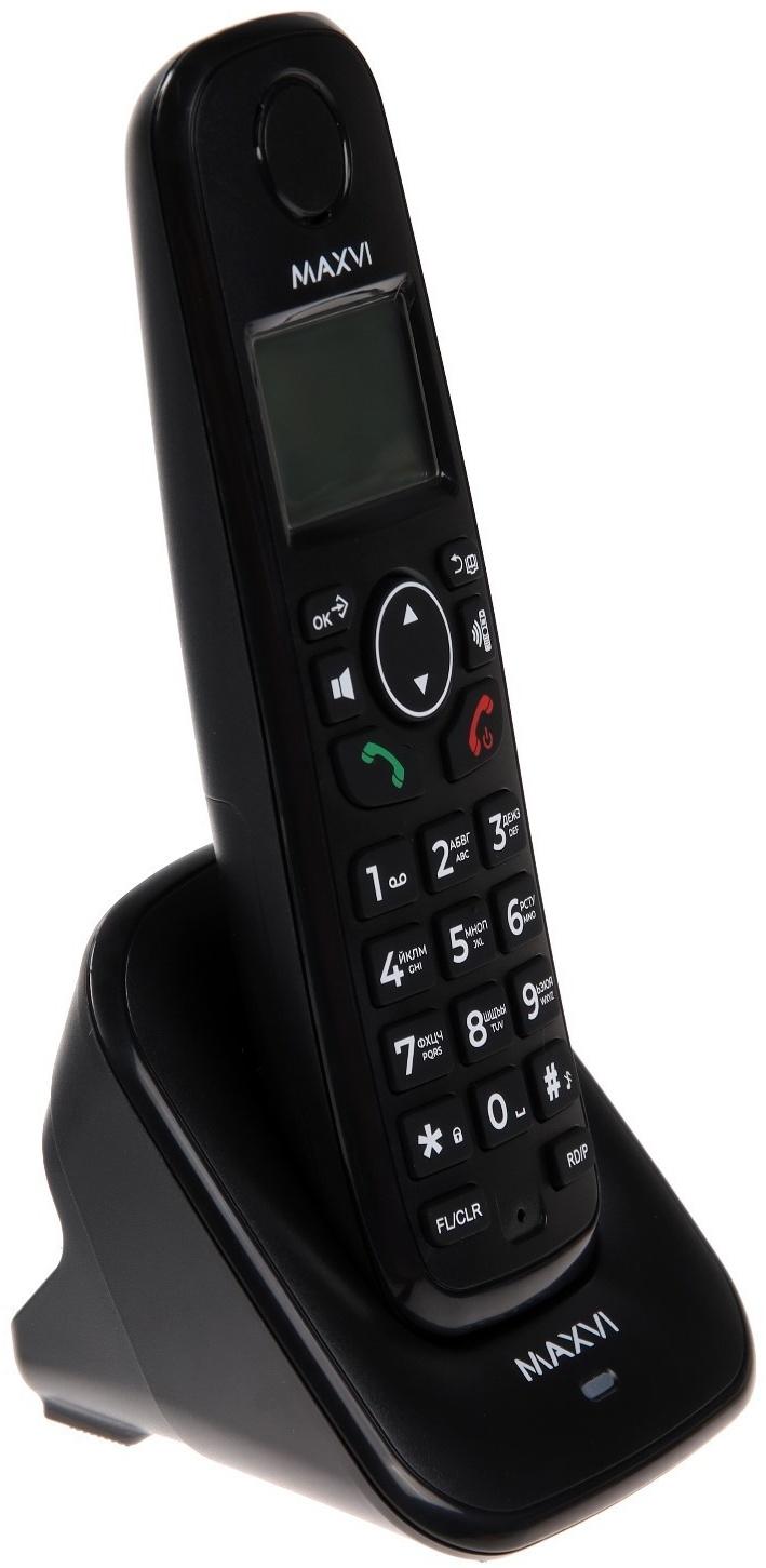 Радиотелефон DECT Maxvi GA-01, Caller ID, интерком, спикерофон, АОН, конференц-связь, черный