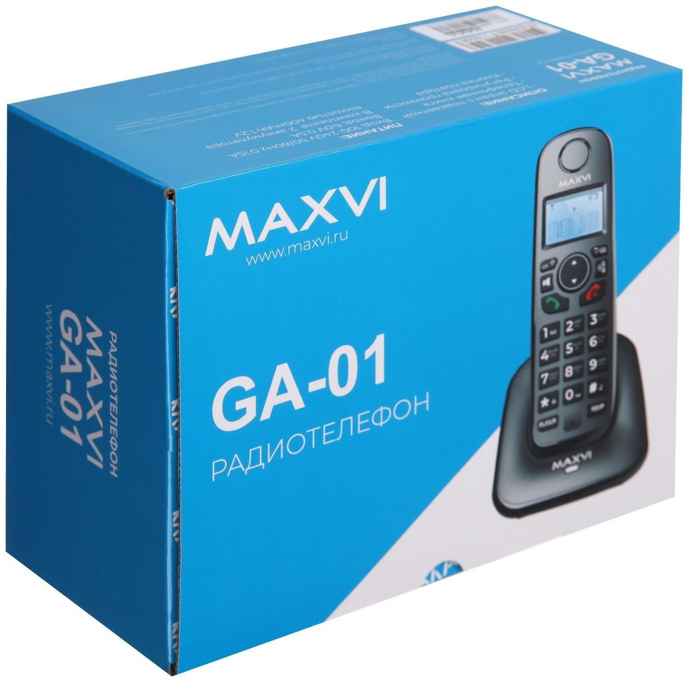 Радиотелефон DECT Maxvi GA-01, Caller ID, интерком, спикерофон, АОН, конференц-связь, черный