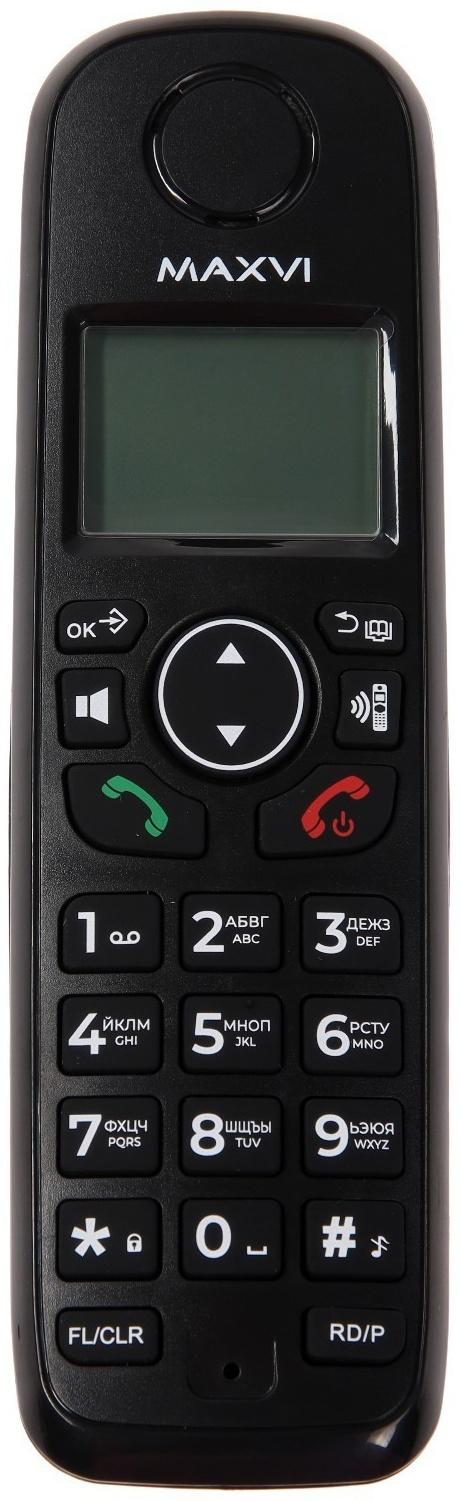 Радиотелефон DECT Maxvi GA-01, Caller ID, интерком, спикерофон, АОН, конференц-связь, черный