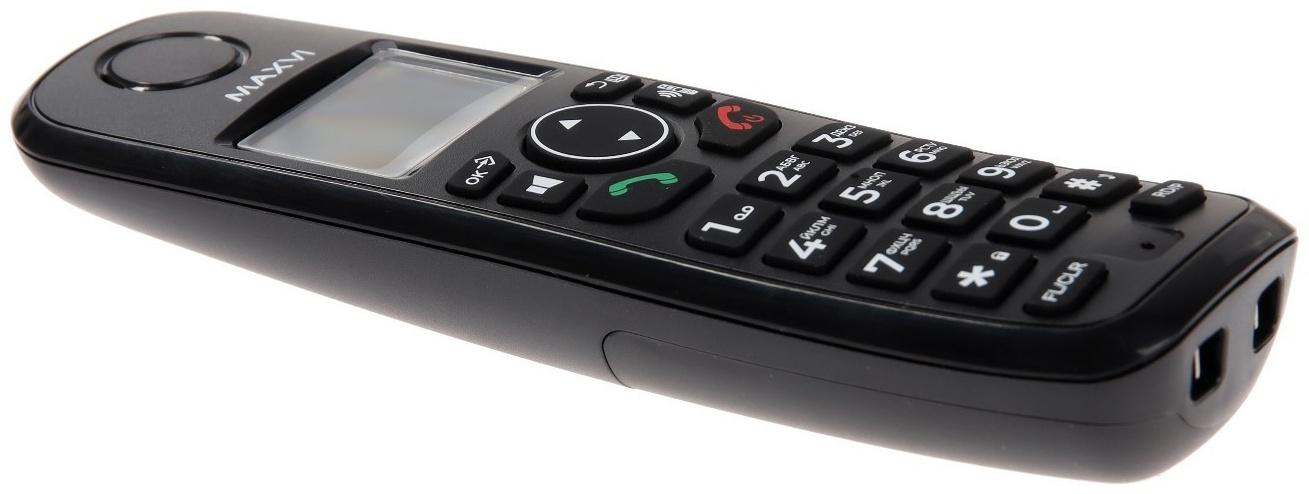 Радиотелефон DECT Maxvi GA-01, Caller ID, интерком, спикерофон, АОН, конференц-связь, черный