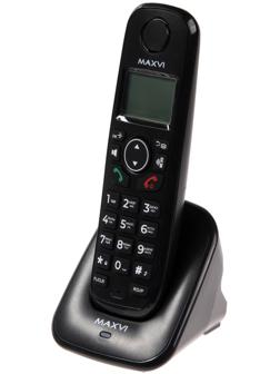 Радиотелефон DECT Maxvi GA-01, Caller ID, интерком, спикерофон, АОН, конференц-связь, черный