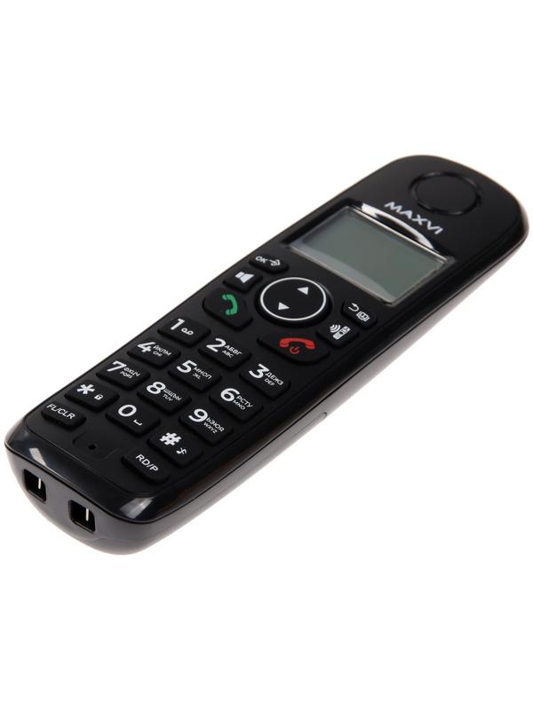 Радиотелефон DECT Maxvi GA-01, Caller ID, интерком, спикерофон, АОН, конференц-связь, черный