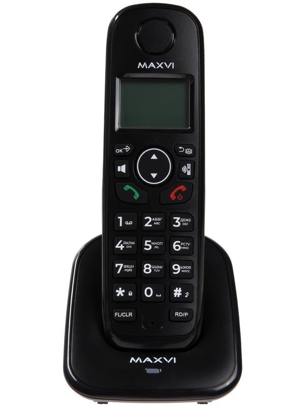 Радиотелефон DECT Maxvi GA-01, Caller ID, интерком, спикерофон, АОН, конференц-связь, черный