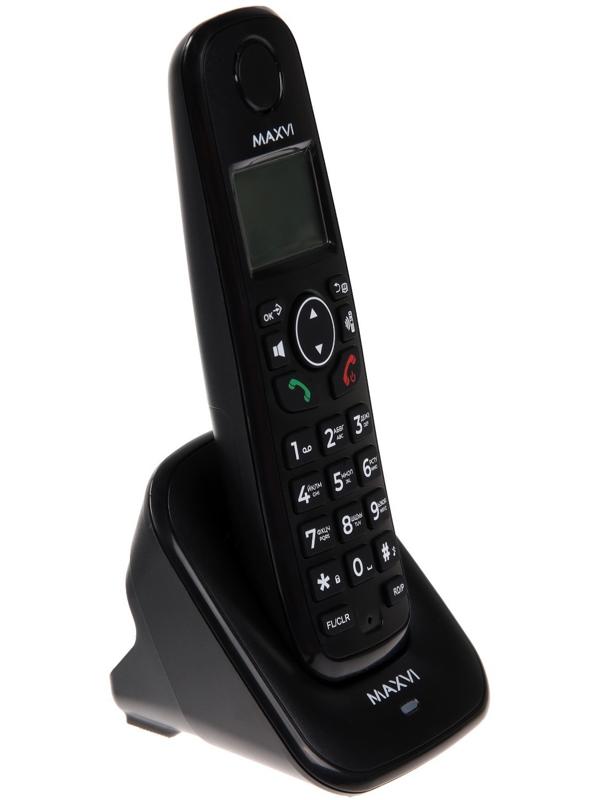 Радиотелефон DECT Maxvi GA-01, Caller ID, интерком, спикерофон, АОН, конференц-связь, черный