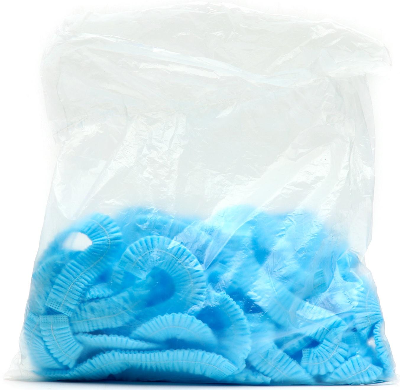 Шапочка медицинская Шарлотта голубая 12 гр/м р-р 54-56 см 50 пар/уп