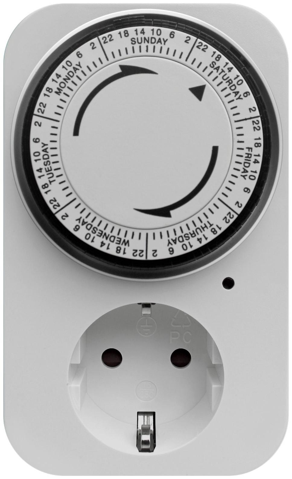Таймер механический, 'Премиум', недельный 3680Вт, интервал: 120мин. 12 вкл/сутки белый, 0516