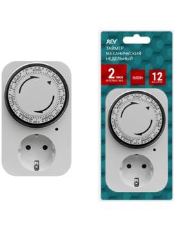 Таймер механический, 'Премиум', недельный 3680Вт, интервал: 120мин. 12 вкл/сутки белый, 0516