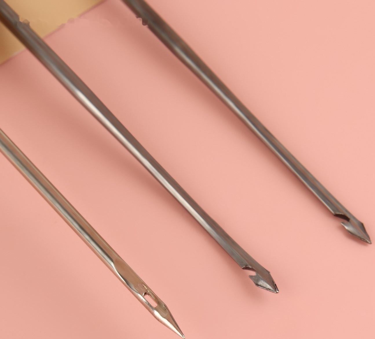 Шило швейное, с тремя сменными насадками: крючок, 8 см, изогнутый крючок, 8 см, с отверстием, 6,9 см