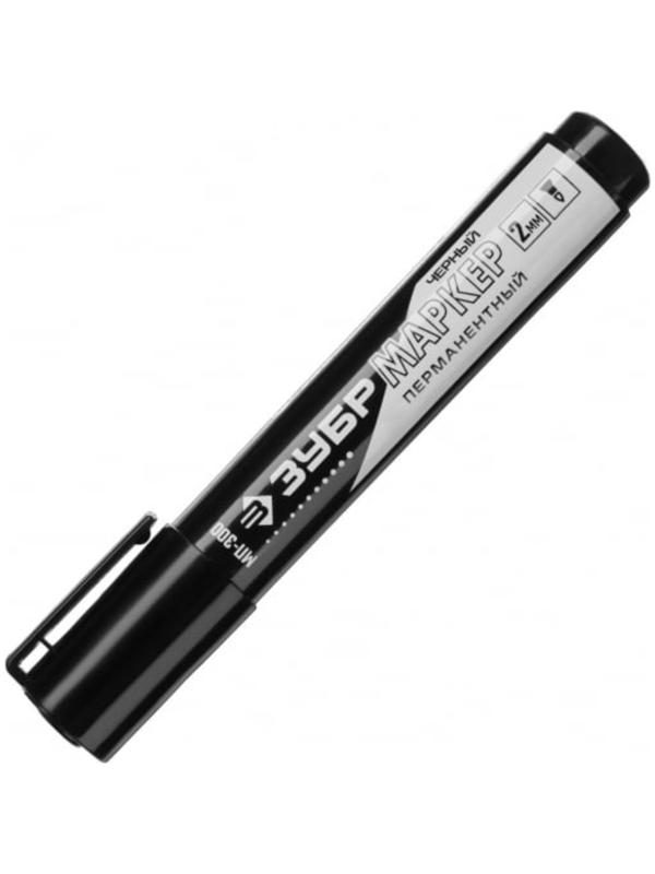 Маркер перманентный ЗУБР Профессионал 06322-2, заостренный, черный, 2 мм