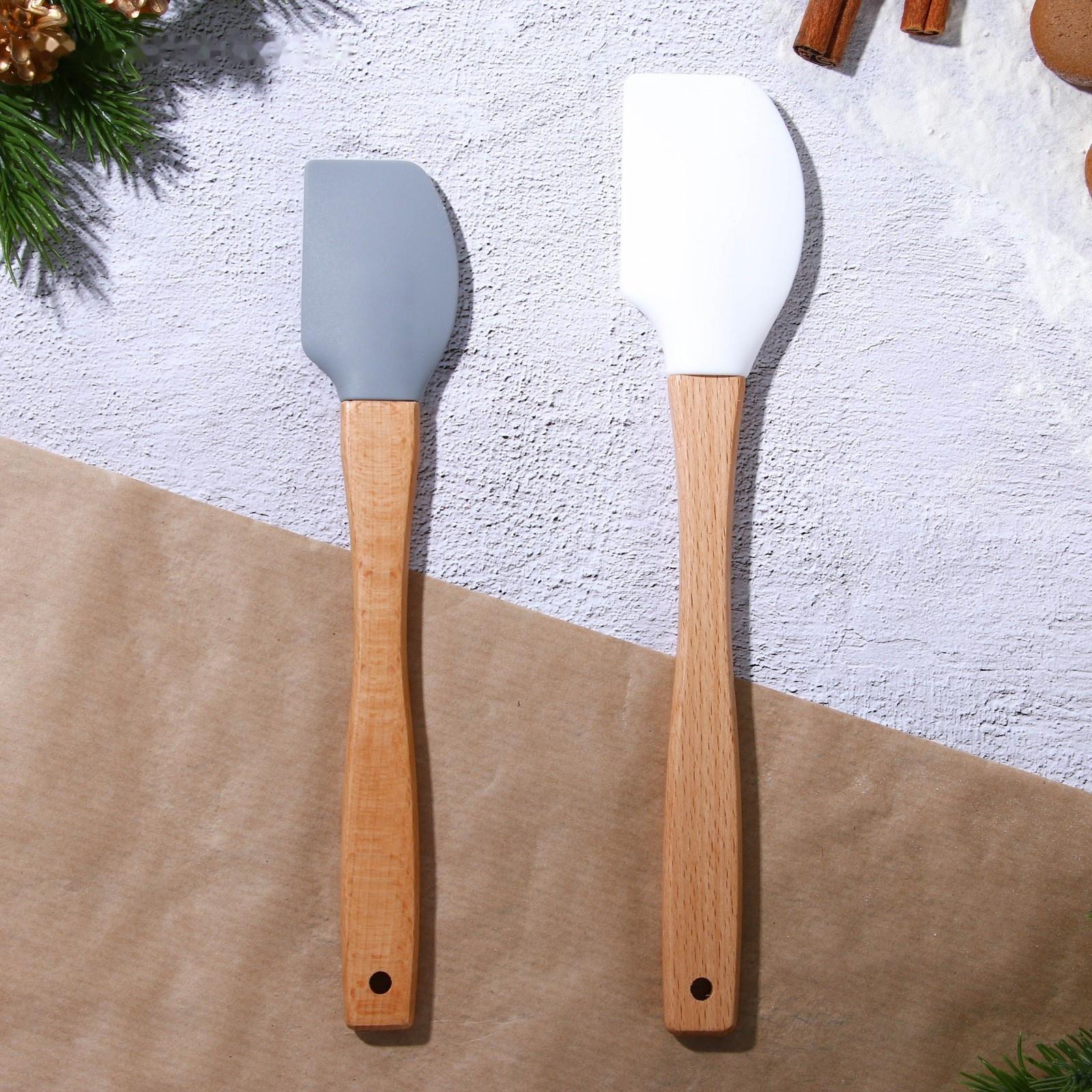 Набор силиконовых лопаток «Новогоднего настроения», 2 шт в наборе (26х5 см, 23.3х4.3 см)