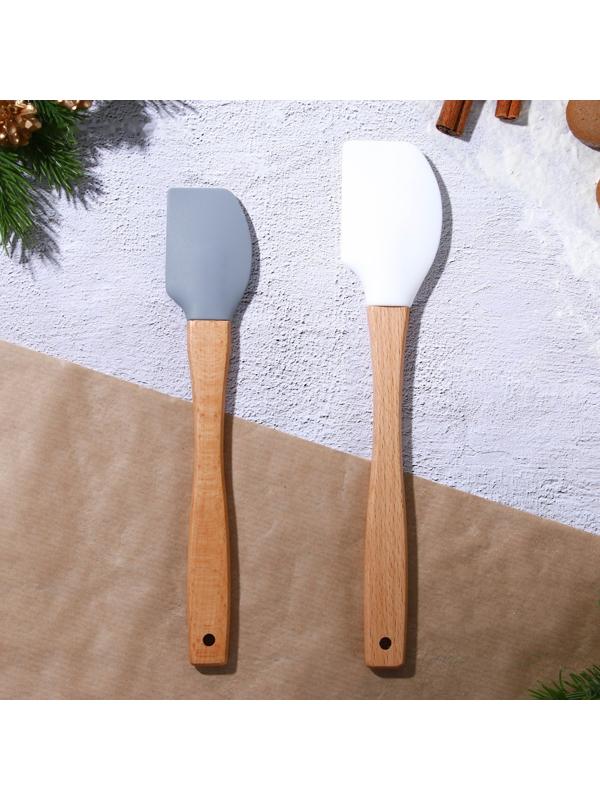 Набор силиконовых лопаток «Новогоднего настроения», 2 шт в наборе (26х5 см, 23.3х4.3 см)