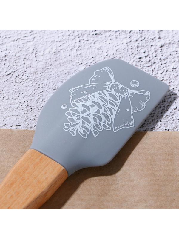 Набор силиконовых лопаток «Новогоднего настроения», 2 шт в наборе (26х5 см, 23.3х4.3 см)