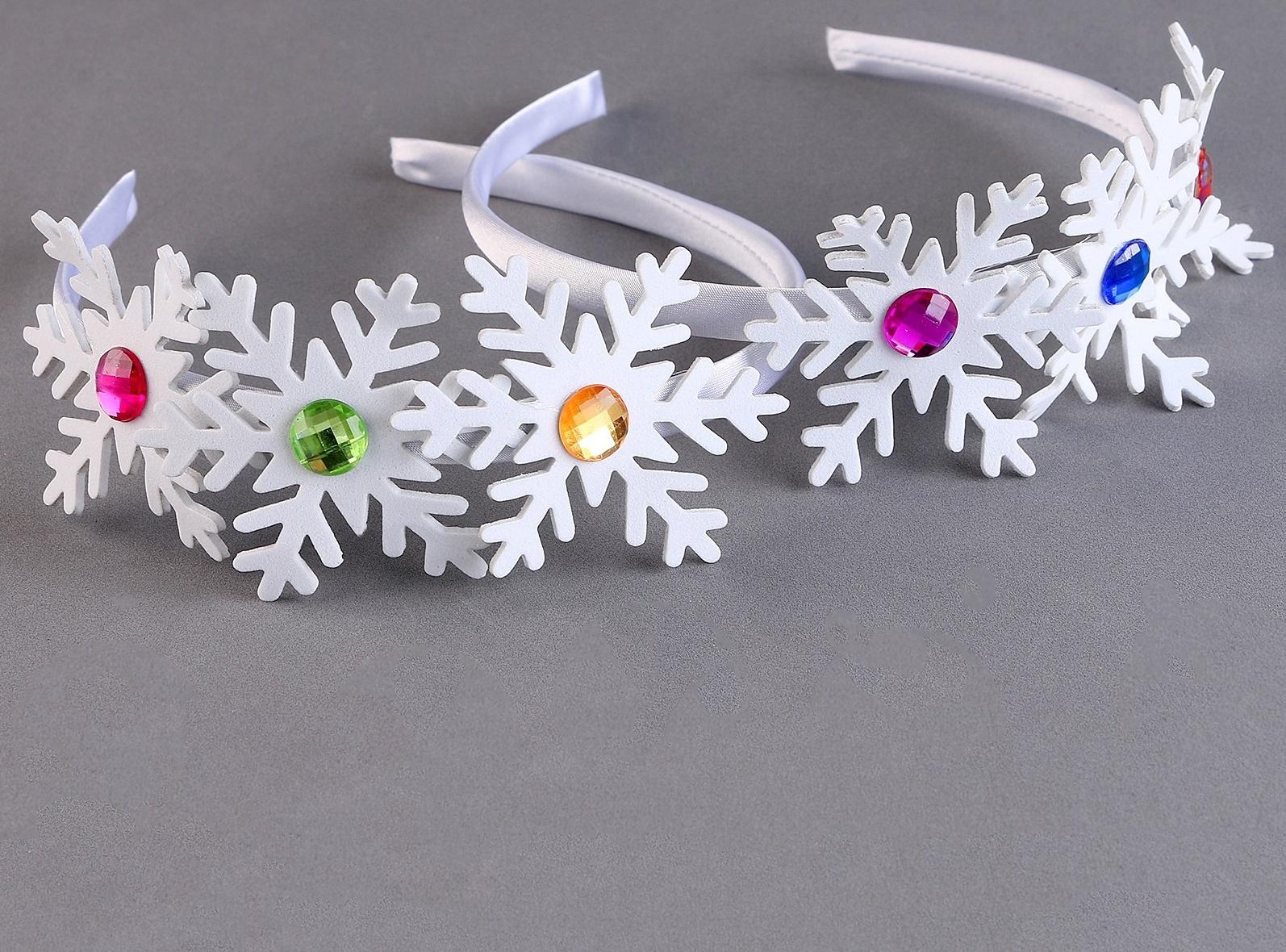 Карнавальный ободок «Снежинки» со стразами