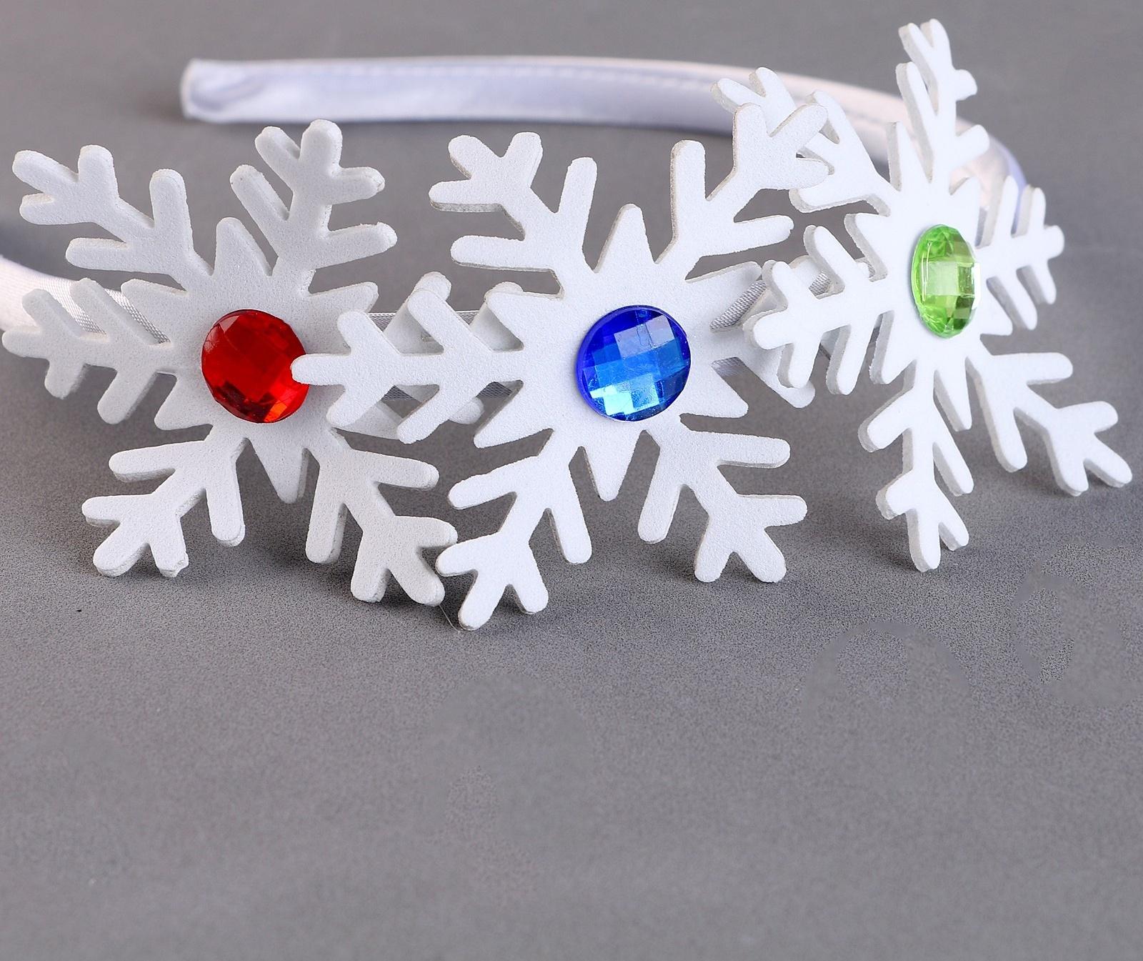 Карнавальный ободок «Снежинки» со стразами