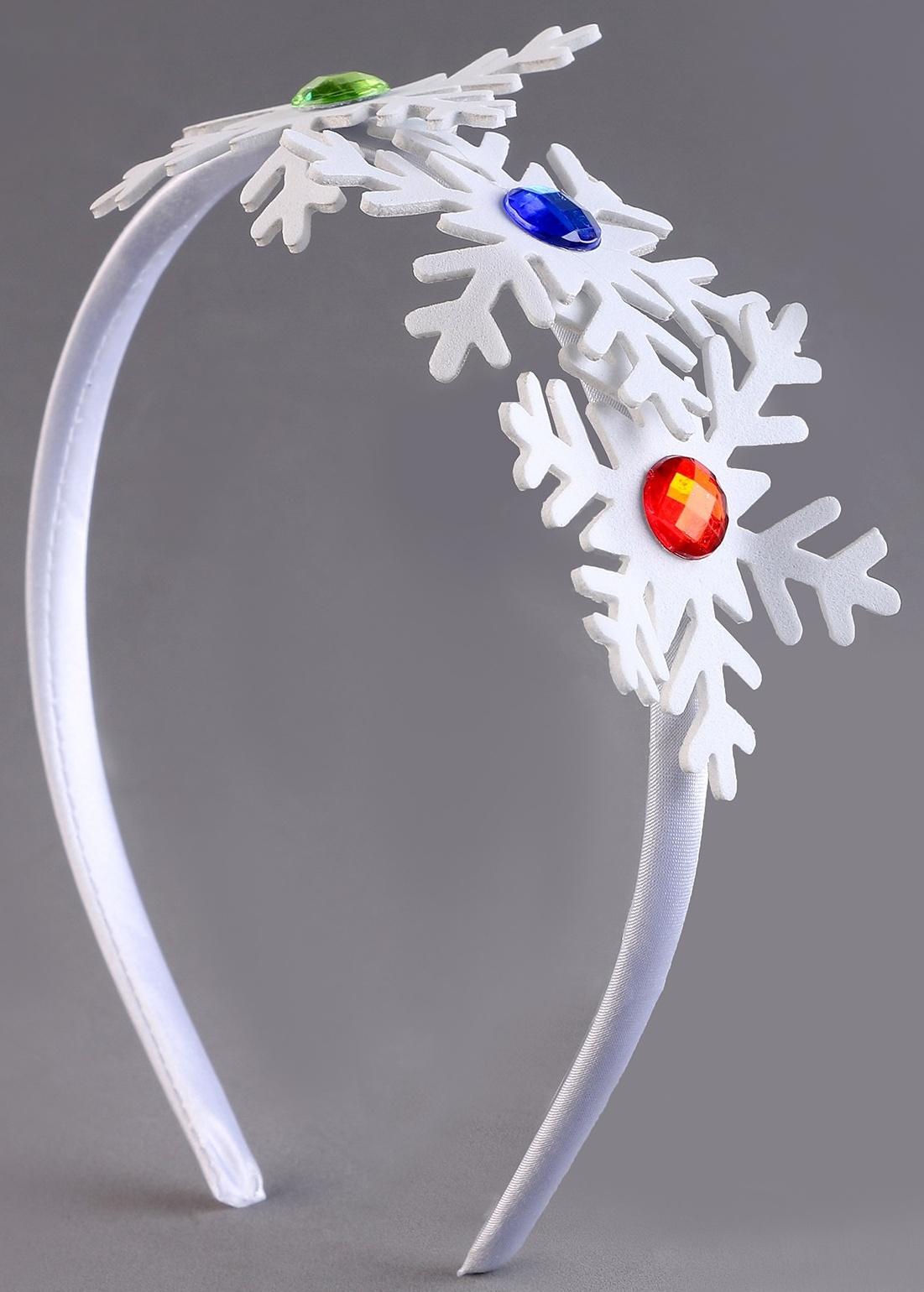 Карнавальный ободок «Снежинки» со стразами