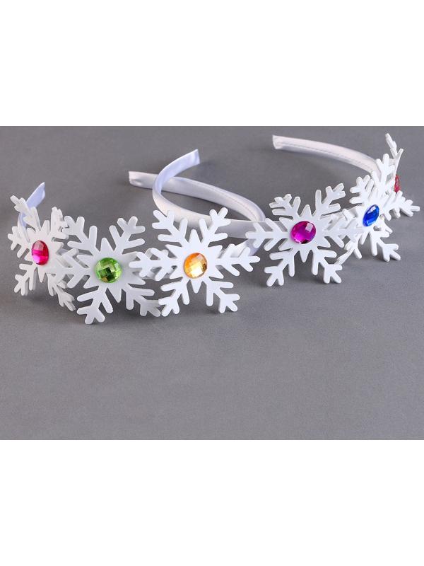 Карнавальный ободок «Снежинки» со стразами