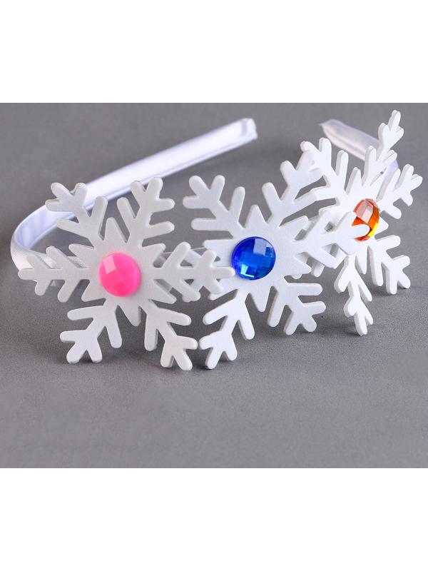 Карнавальный ободок «Снежинки» со стразами