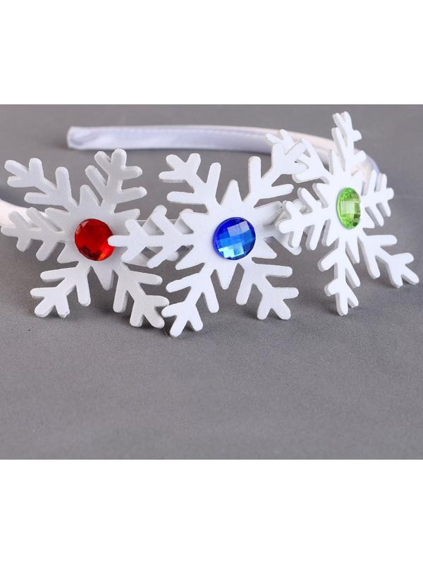 Карнавальный ободок «Снежинки» со стразами