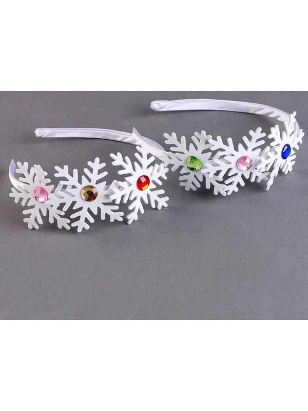 Карнавальный ободок «Снежинки» со стразами