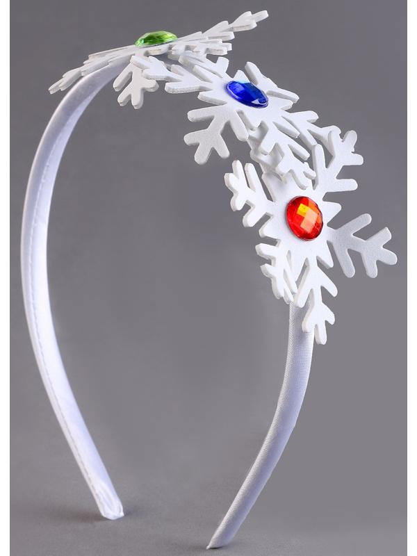 Карнавальный ободок «Снежинки» со стразами