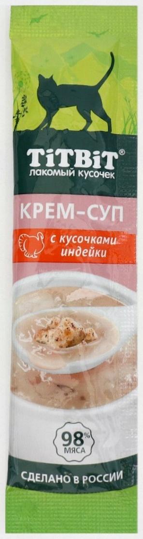 Лакомство крем-суп TitBit для кошек с кусочками индейки, 10 г