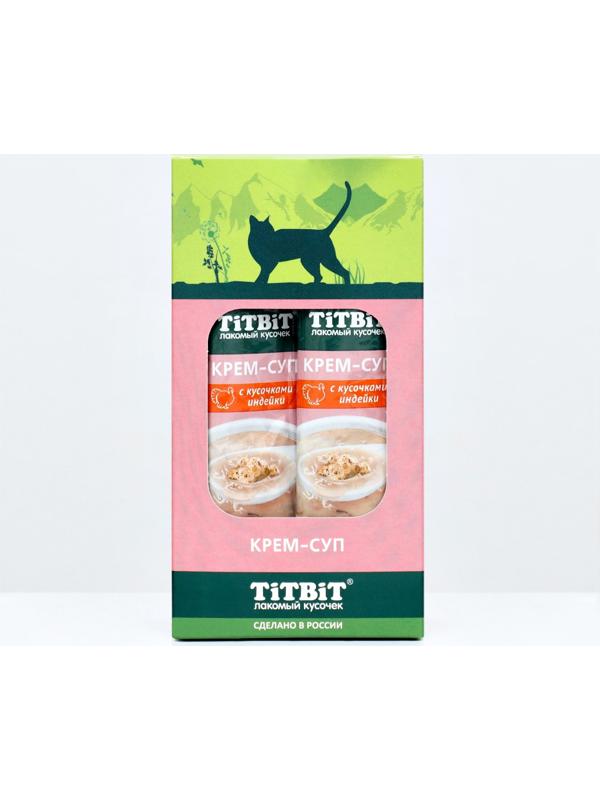 Лакомство крем-суп TitBit для кошек с кусочками индейки, 10 г