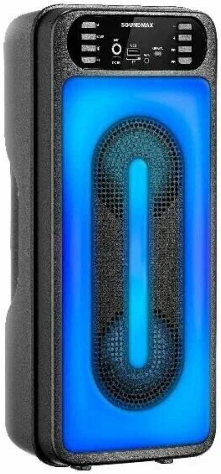 Портативная караоке система Soundmax SM-PS4212, 50 Вт, FM, AUX, USB, BT, SD, чёрная