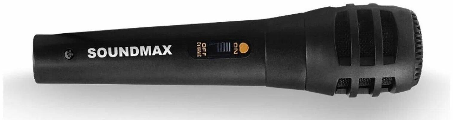 Портативная караоке система Soundmax SM-PS4212, 50 Вт, FM, AUX, USB, BT, SD, чёрная