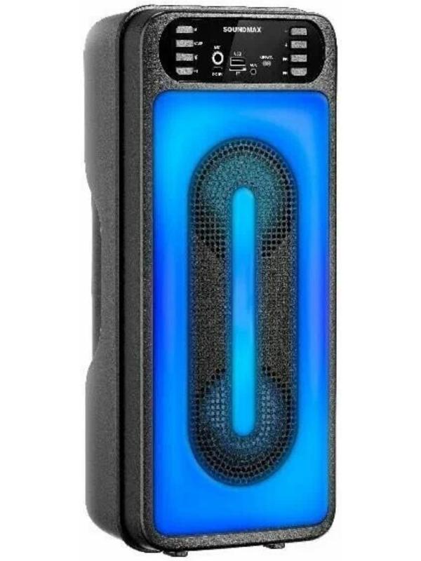 Портативная караоке система Soundmax SM-PS4212, 50 Вт, FM, AUX, USB, BT, SD, чёрная